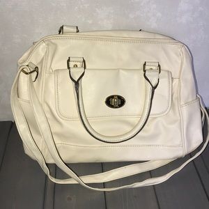 Cream satchel/crossbody bag